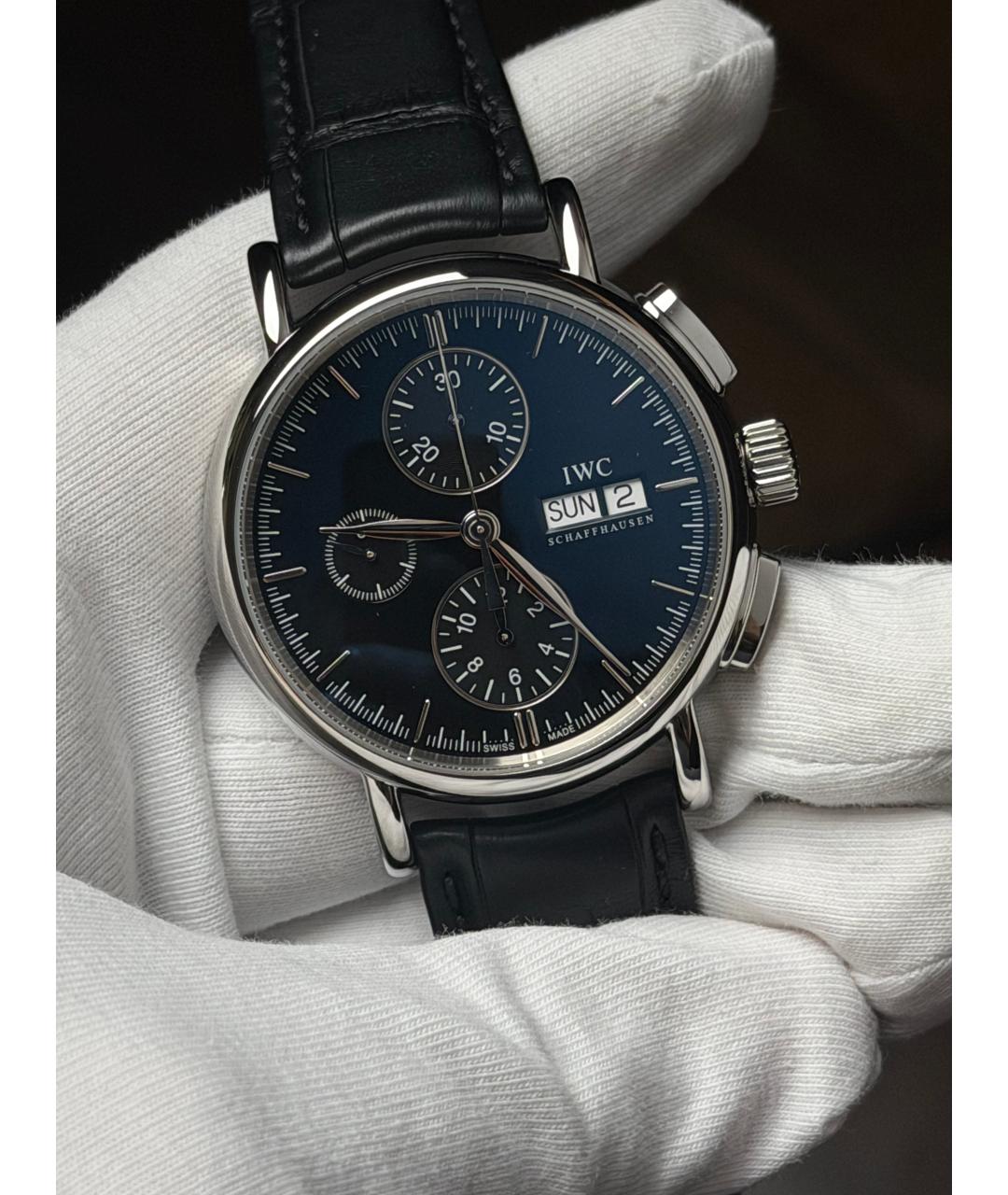 IWC Черные часы, фото 2