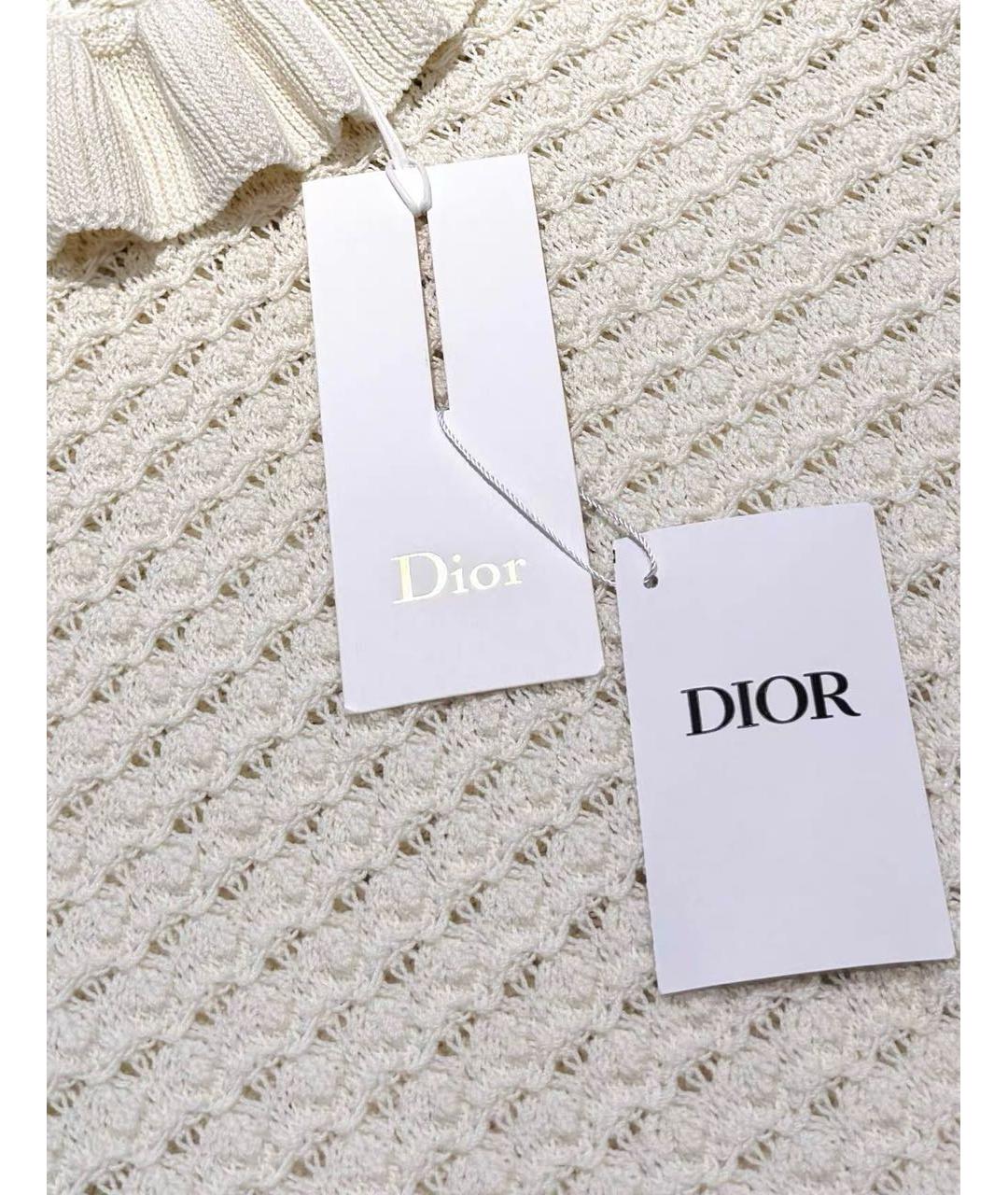 CHRISTIAN DIOR Бежевая хлопковая майка, фото 3
