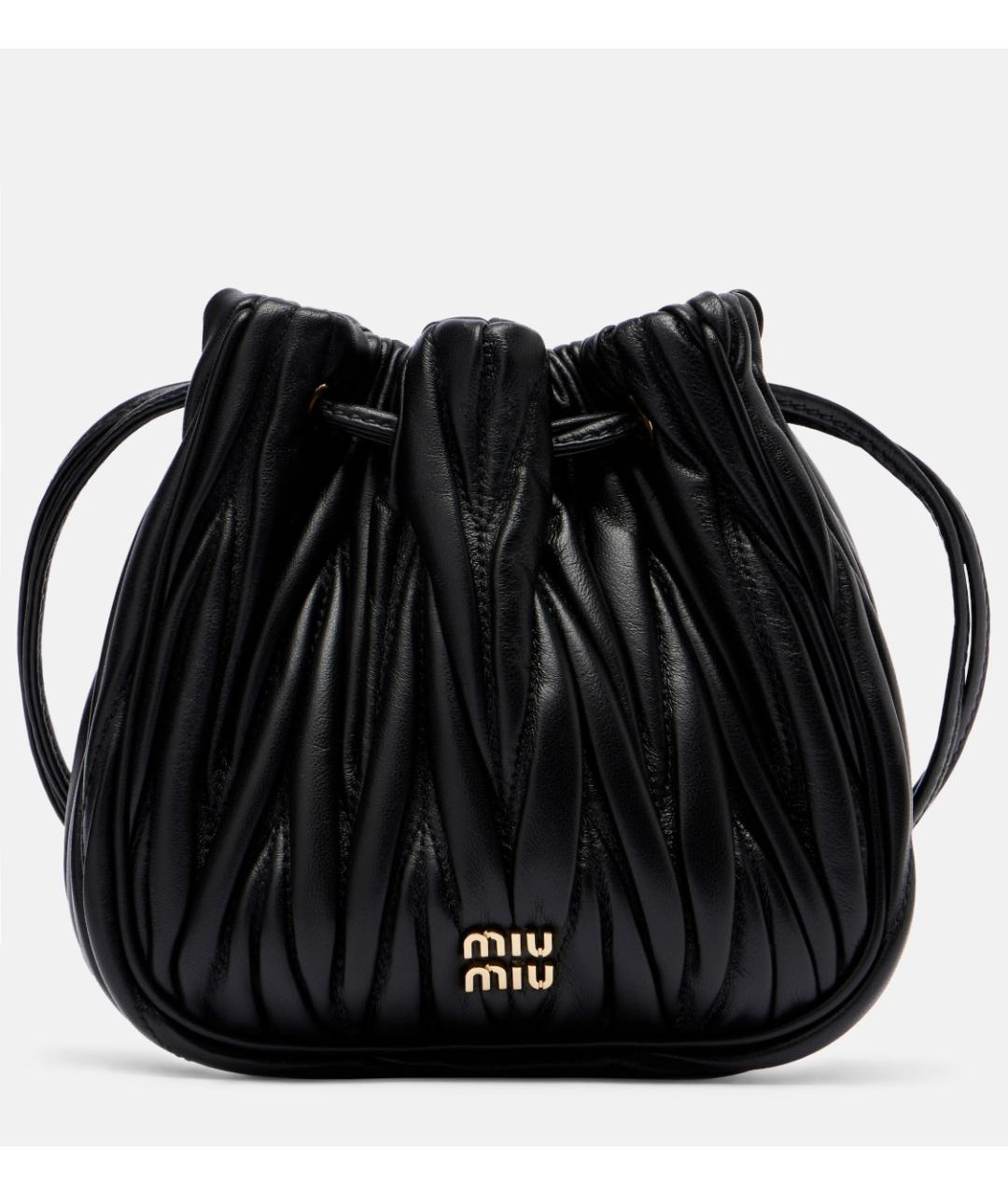 MIU MIU Черная кожаная сумка с короткими ручками, фото 5