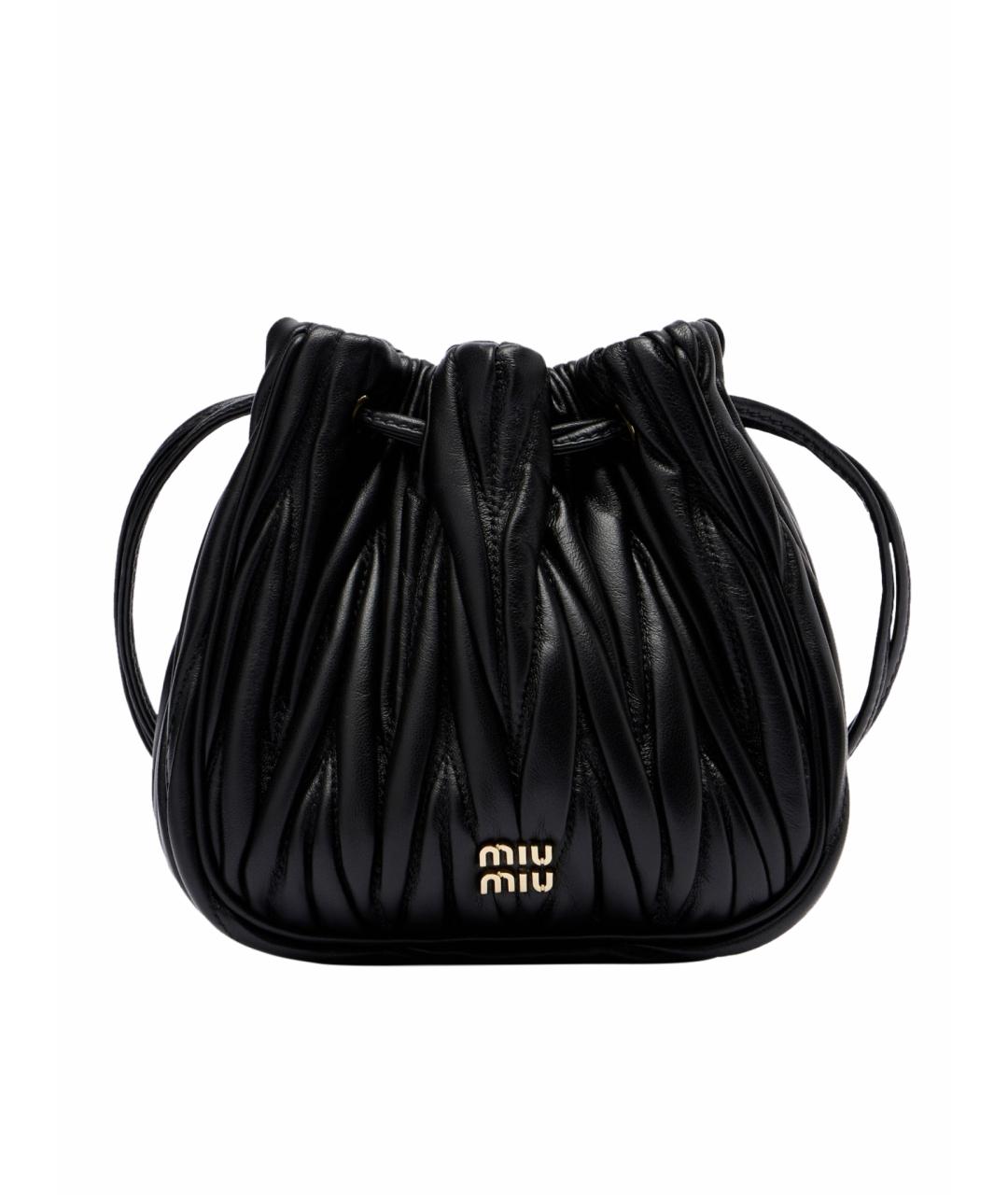 MIU MIU Черная кожаная сумка с короткими ручками, фото 1