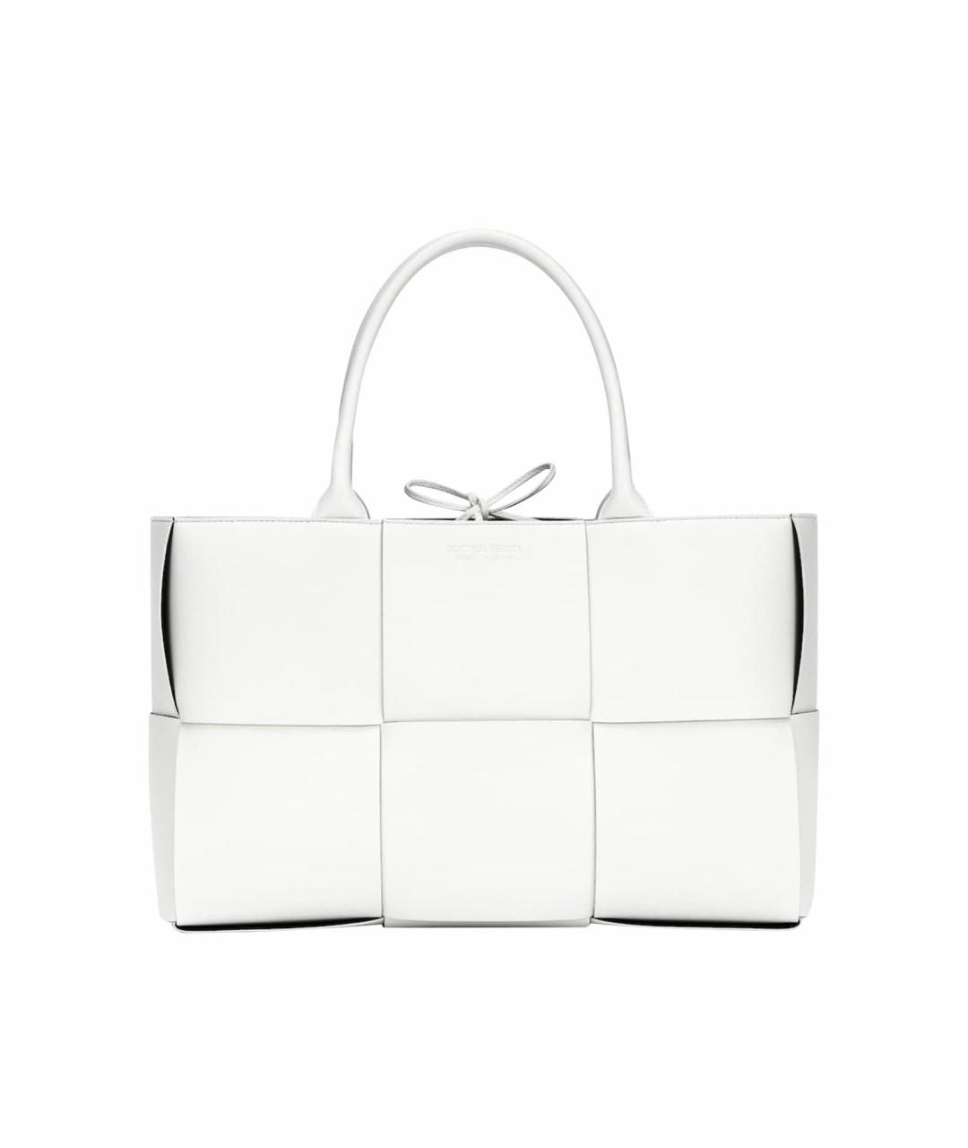 BOTTEGA VENETA Белая кожаная сумка тоут, фото 1