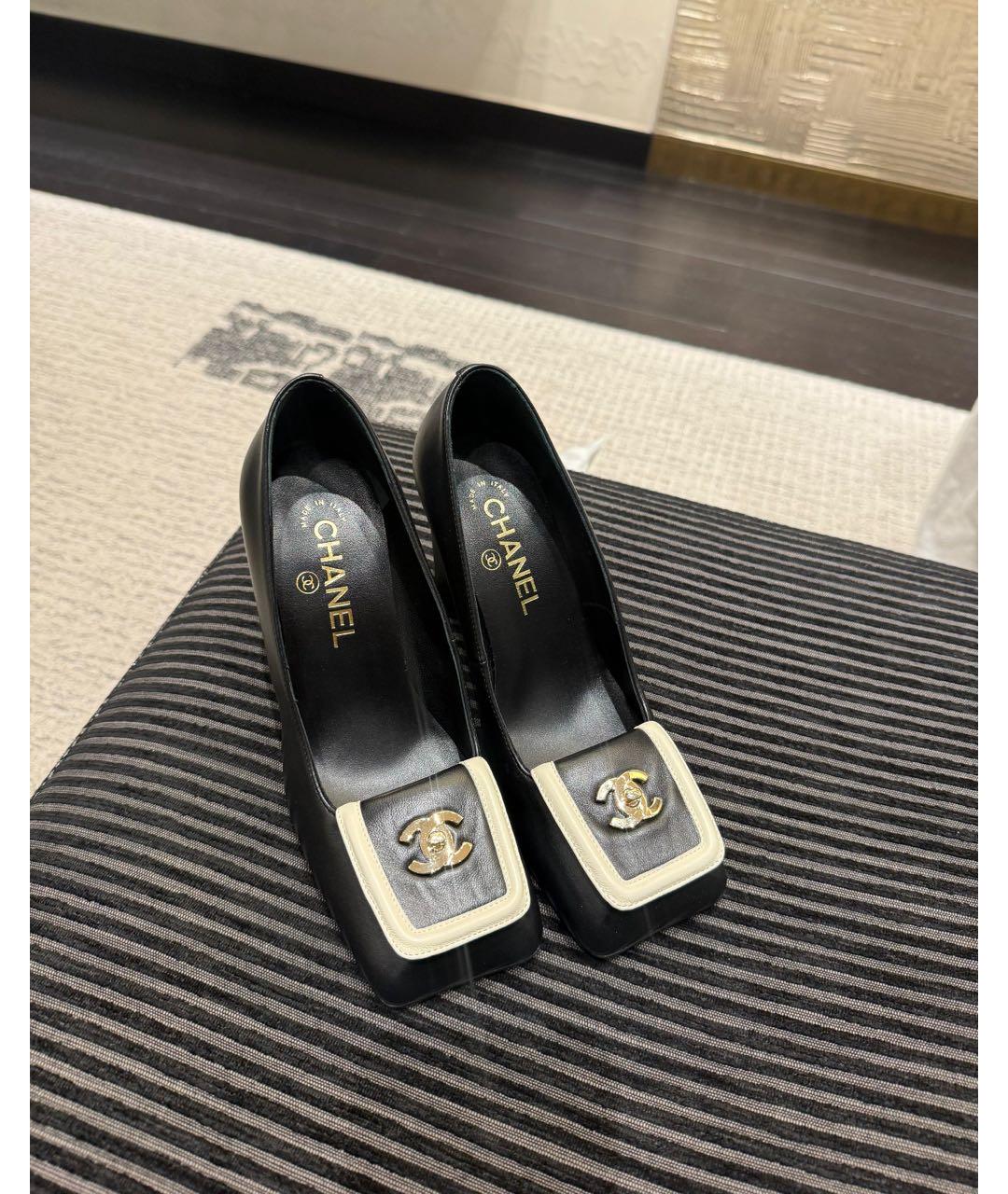 CHANEL Черные кожаные туфли, фото 3