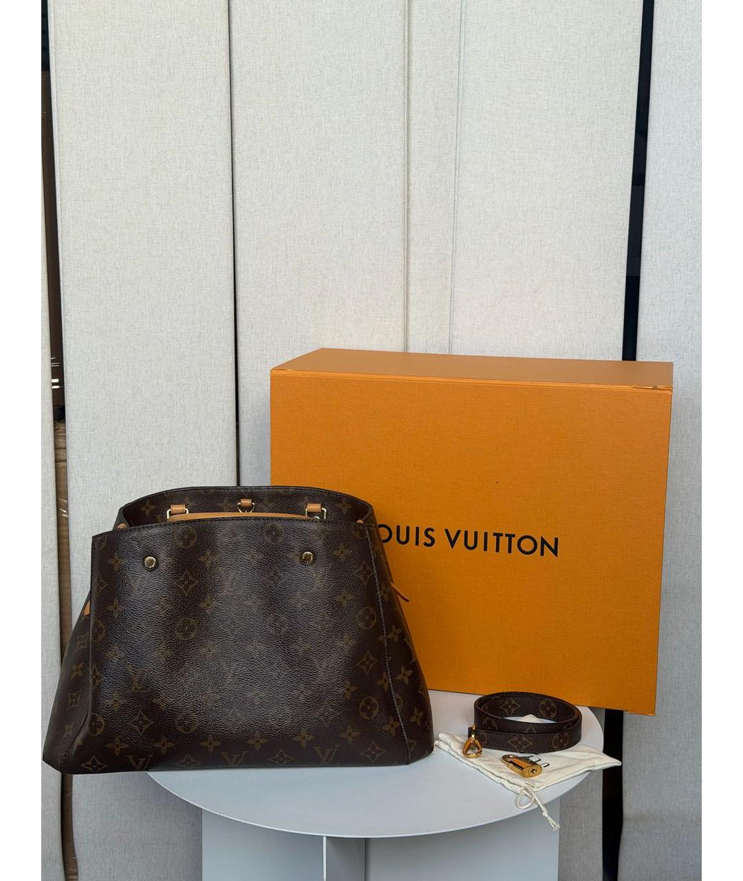 LOUIS VUITTON Коричневая сумка через плечо из канвы, фото 3