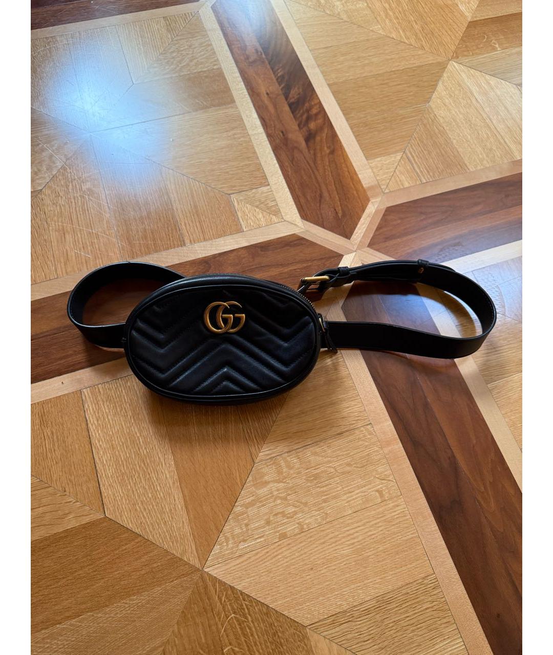 GUCCI Черная кожаная поясная сумка, фото 8