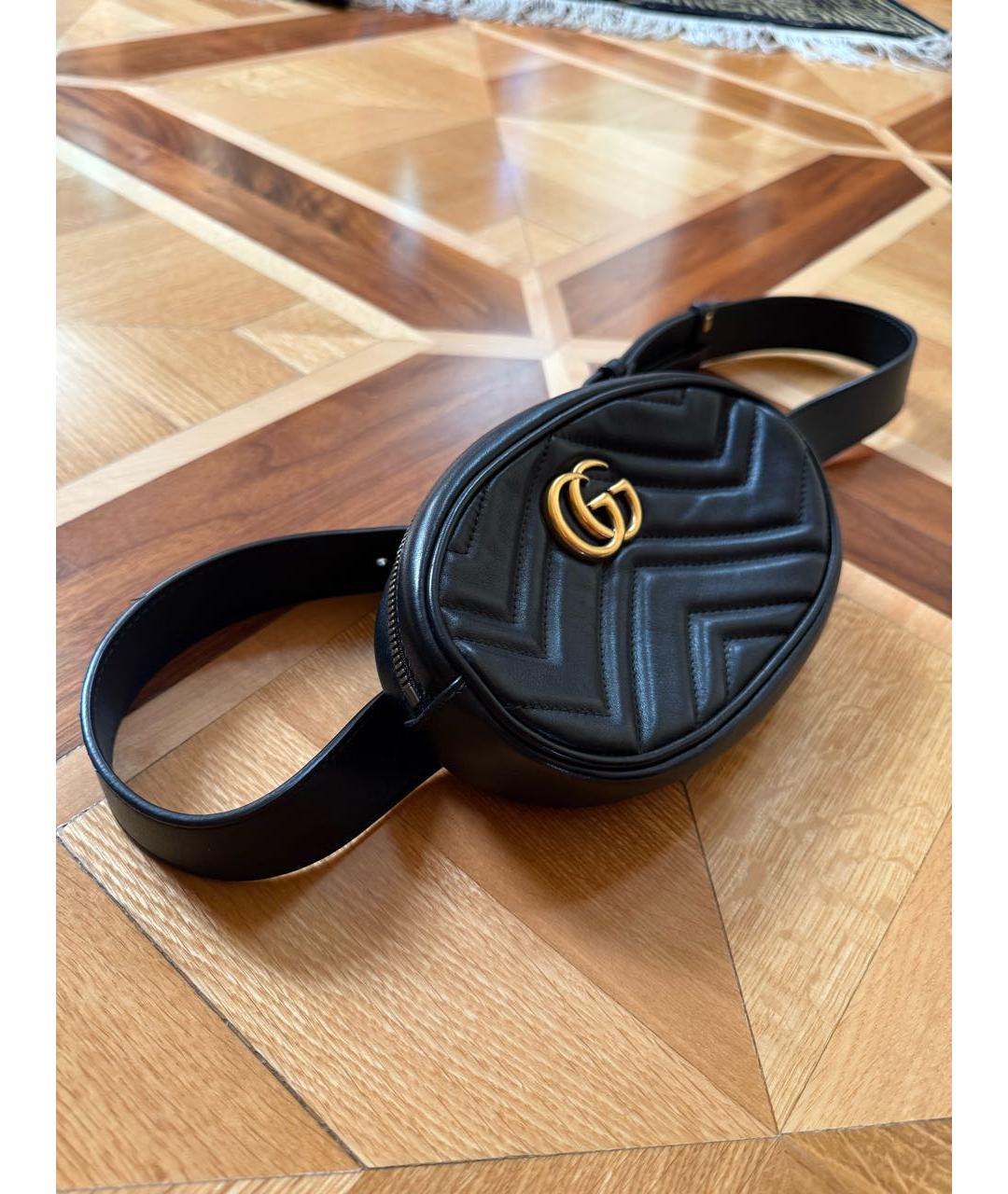 GUCCI Черная кожаная поясная сумка, фото 2