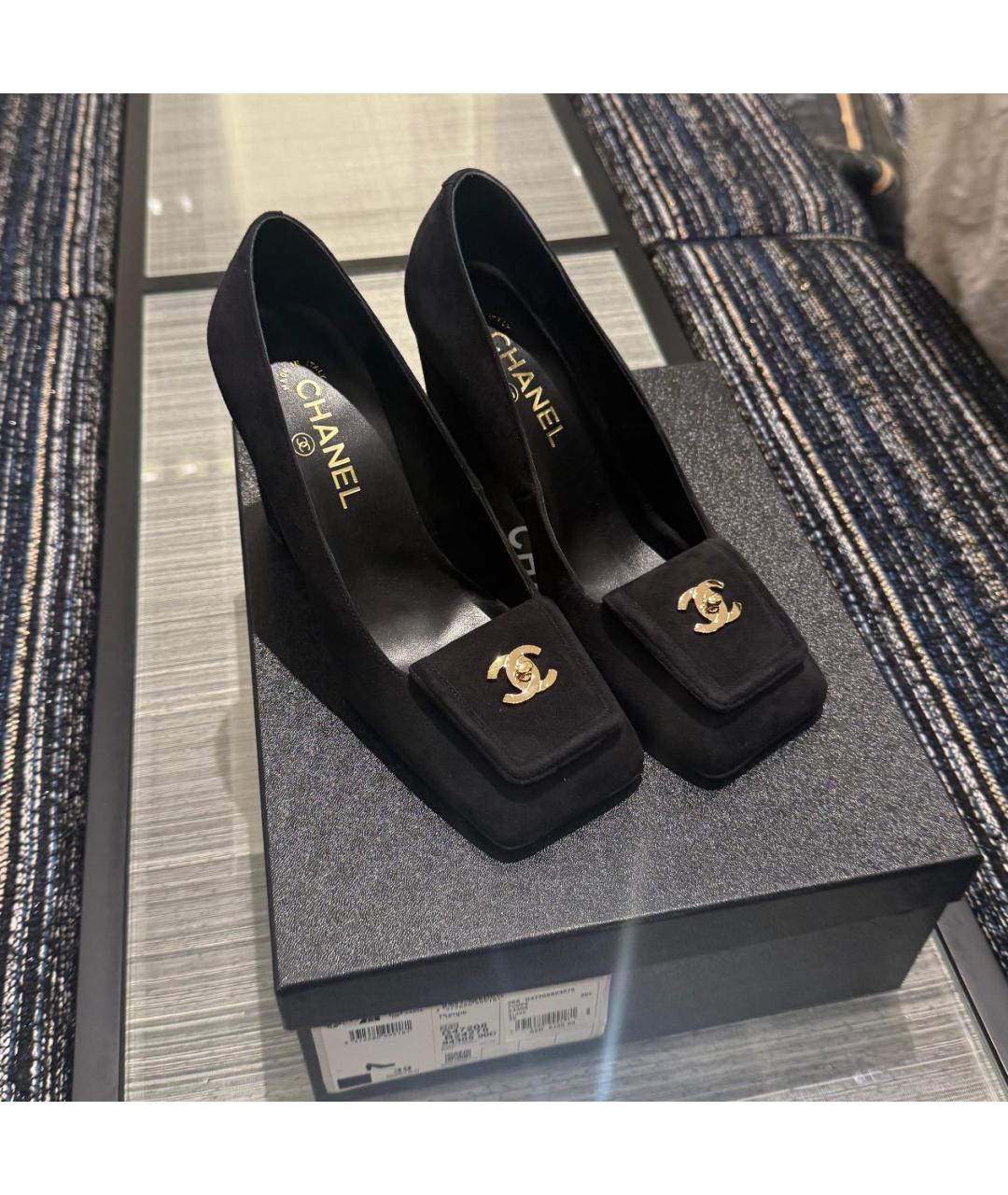 CHANEL Черные замшевые туфли, фото 3