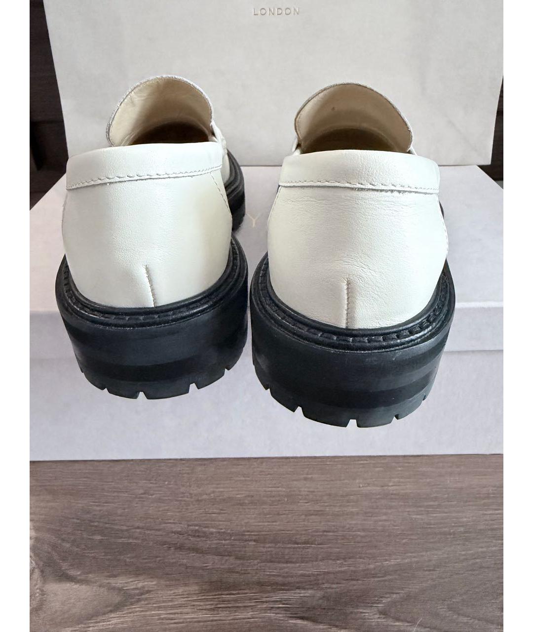 JIMMY CHOO Бежевые кожаные лоферы, фото 4
