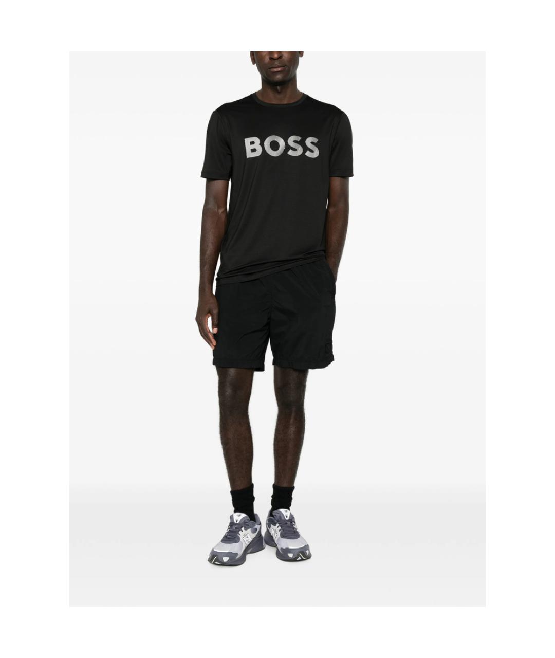 HUGO BOSS Черная хлопковая футболка, фото 3