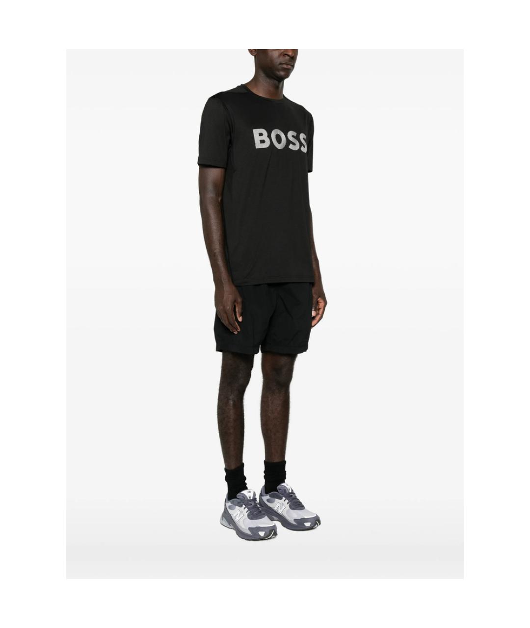 HUGO BOSS Черная хлопковая футболка, фото 2