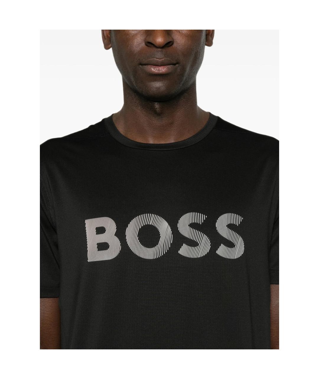 HUGO BOSS Черная хлопковая футболка, фото 5