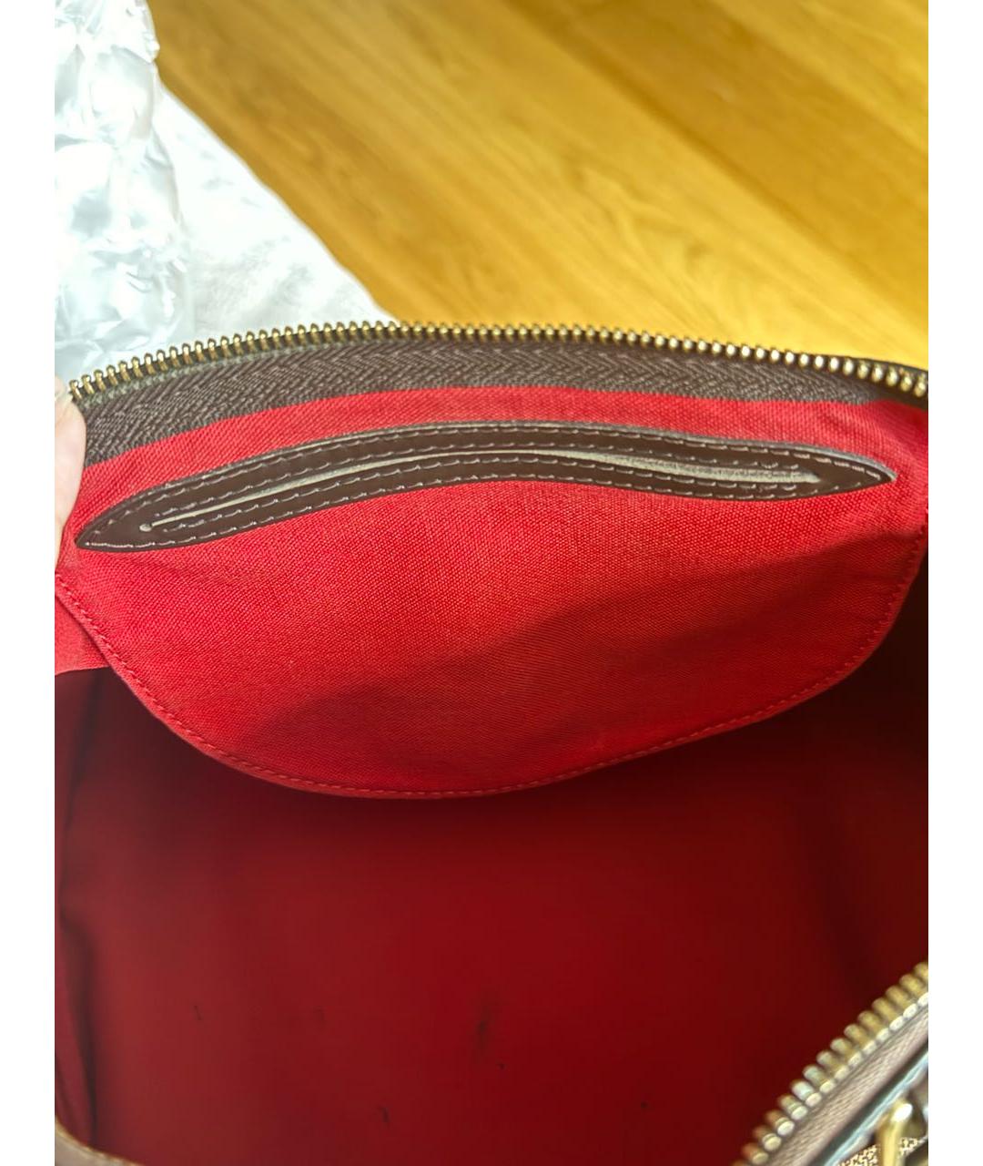 LOUIS VUITTON Коричневая сумка с короткими ручками из канвы, фото 8