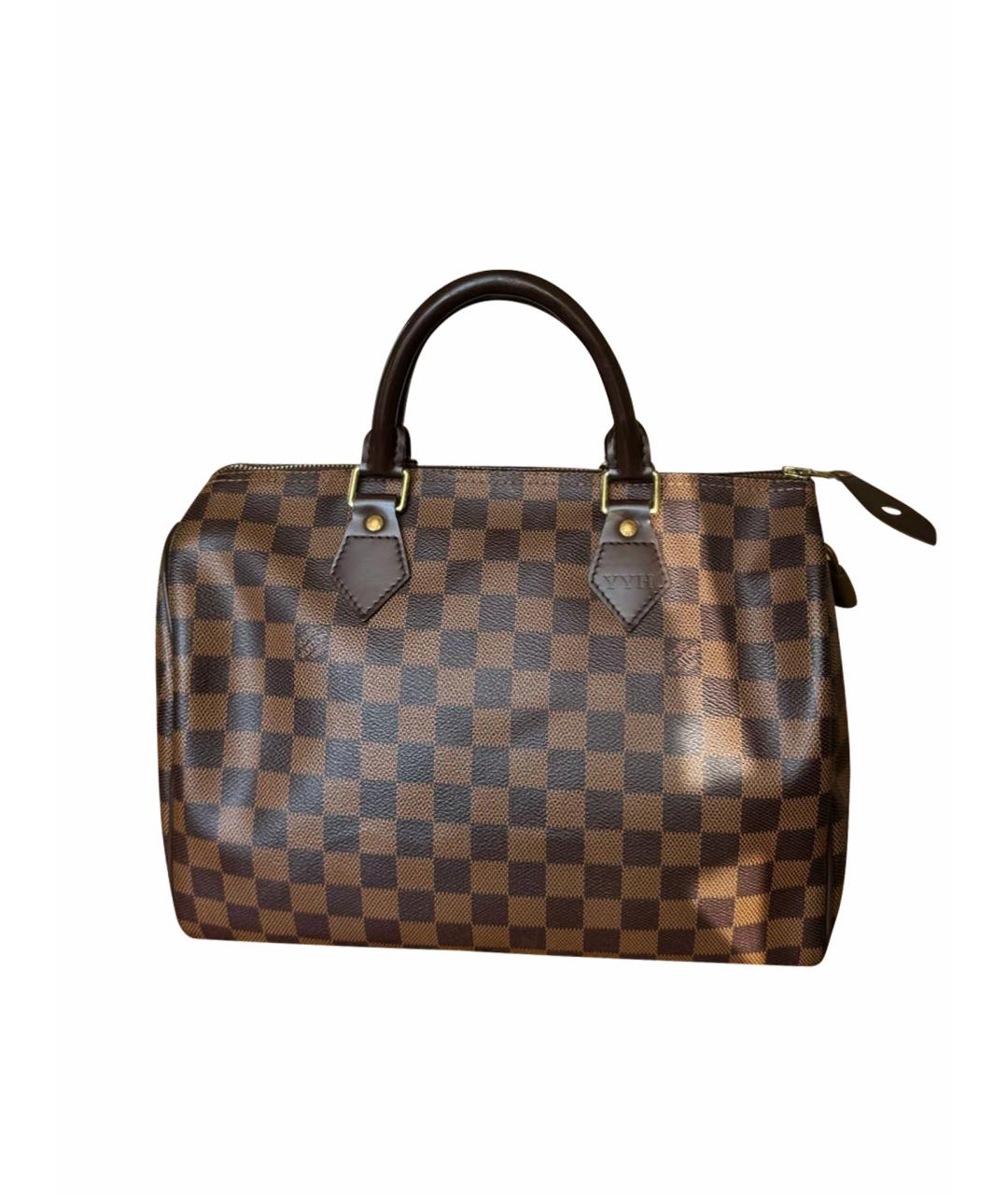 LOUIS VUITTON Коричневая сумка с короткими ручками из канвы, фото 1