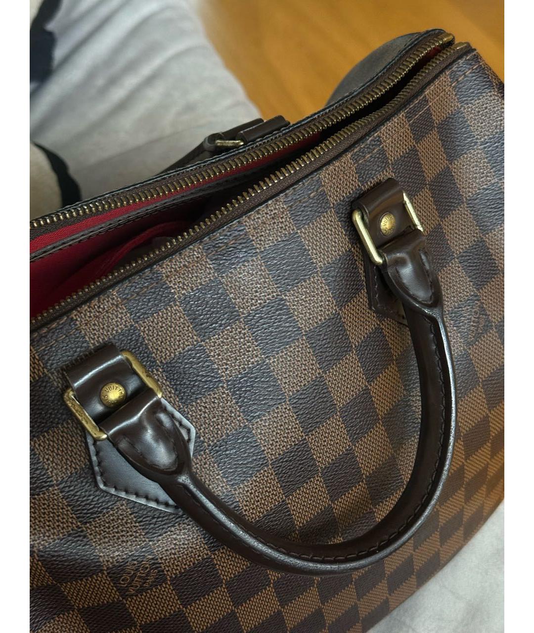 LOUIS VUITTON Коричневая сумка с короткими ручками из канвы, фото 7
