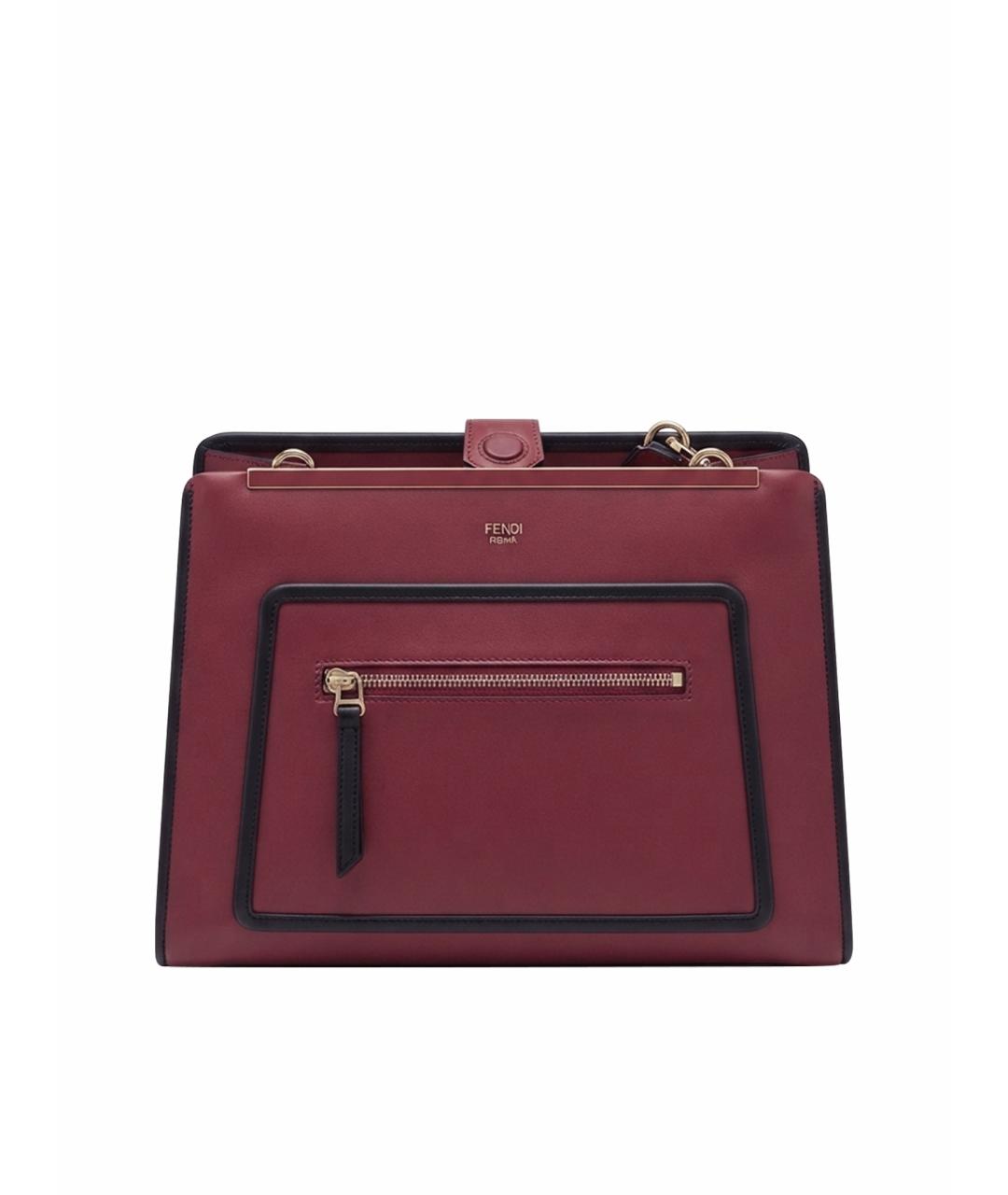 FENDI Красная кожаная сумка тоут, фото 1