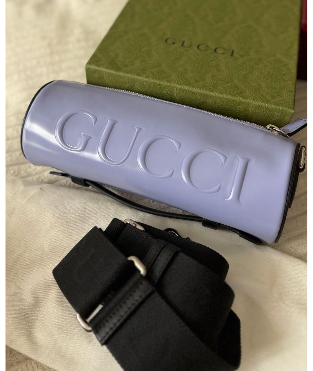 GUCCI Фиолетовая кожаная сумка через плечо, фото 2