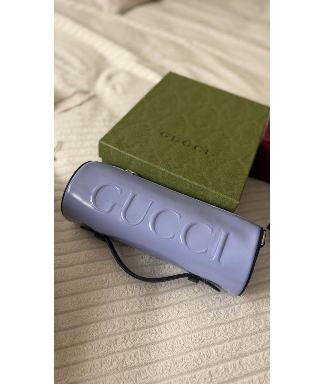 GUCCI Фиолетовая кожаная сумка через плечо, фото 7