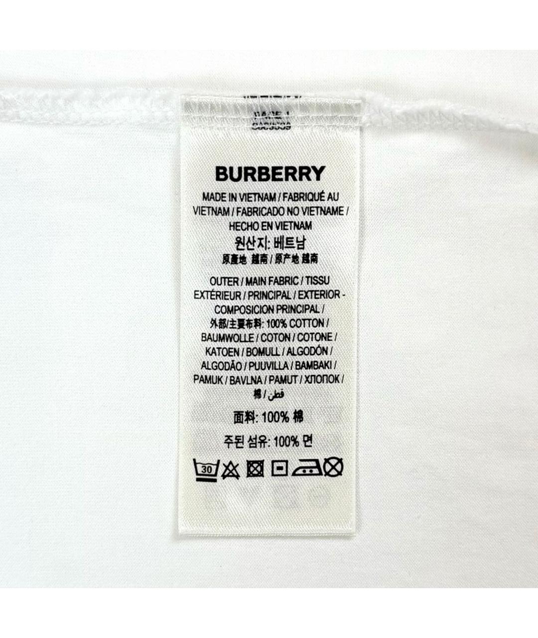 BURBERRY Белая футболка, фото 5