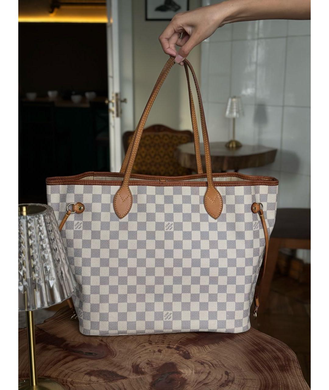 LOUIS VUITTON Белая сумка тоут из канвы, фото 8