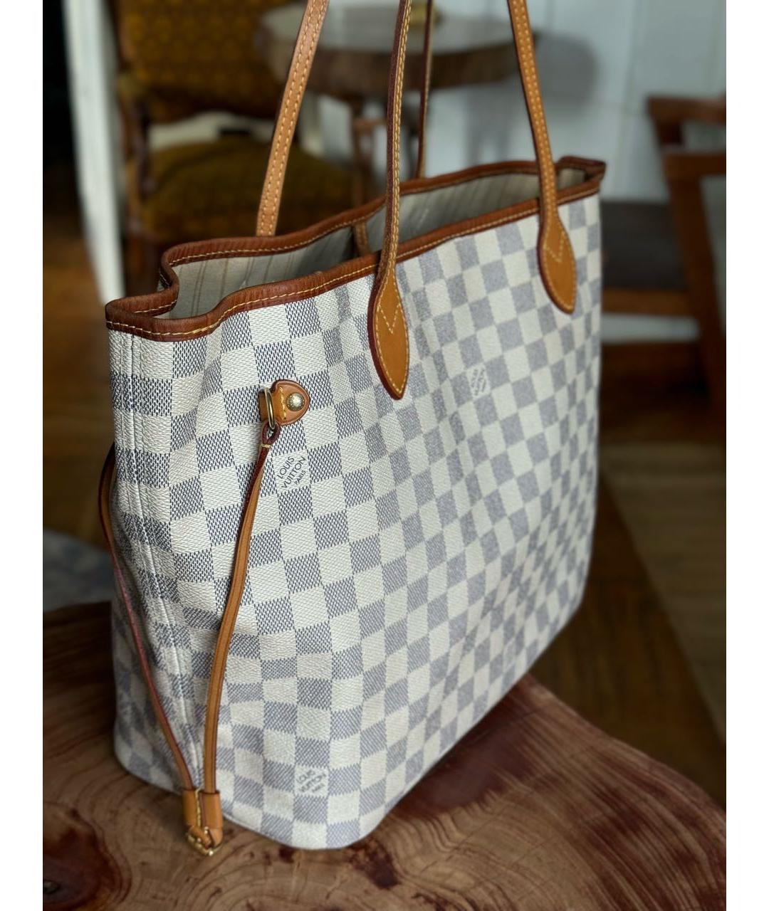 LOUIS VUITTON Белая сумка тоут из канвы, фото 3