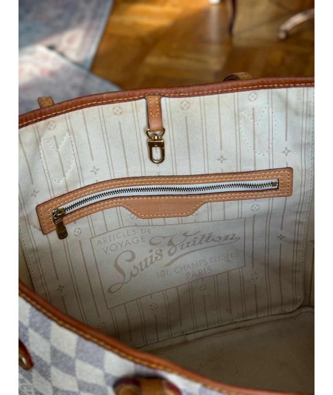 LOUIS VUITTON Белая сумка тоут из канвы, фото 5