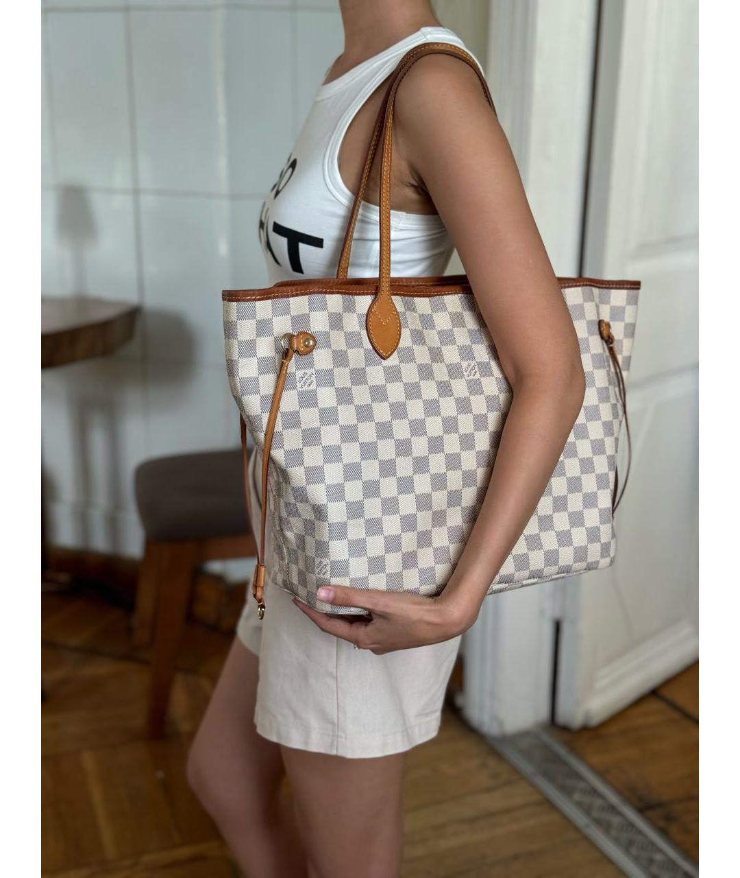 LOUIS VUITTON Белая сумка тоут из канвы, фото 7