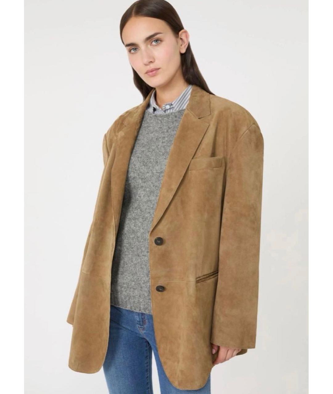 WEEKEND MAX MARA Коричневый замшевый жакет/пиджак, фото 4