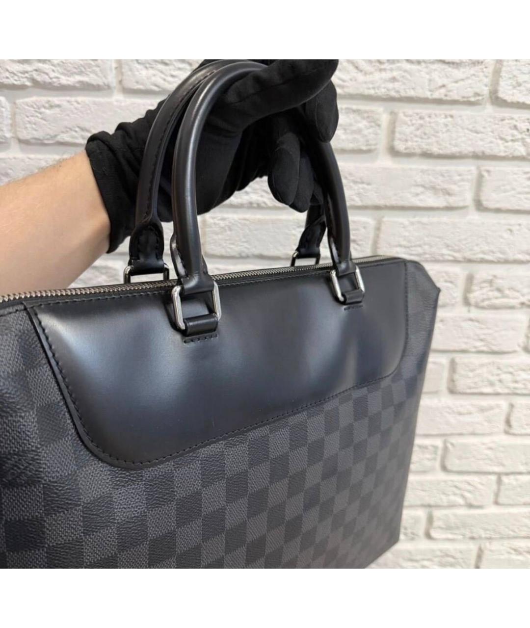 LOUIS VUITTON Черный портфель из канвы, фото 2