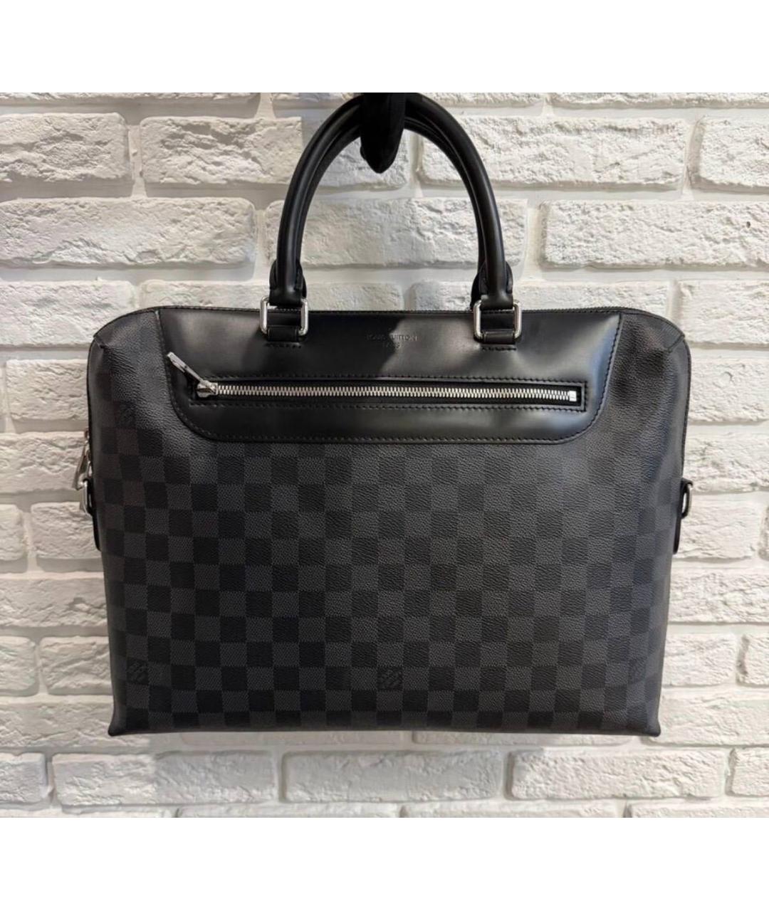 LOUIS VUITTON Черный портфель из канвы, фото 6