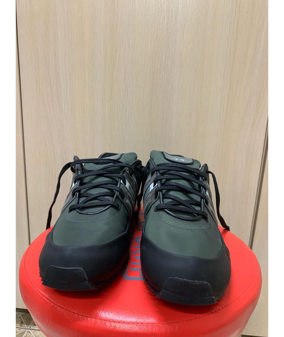 Y-3 Хаки замшевые низкие кроссовки / кеды, фото 7
