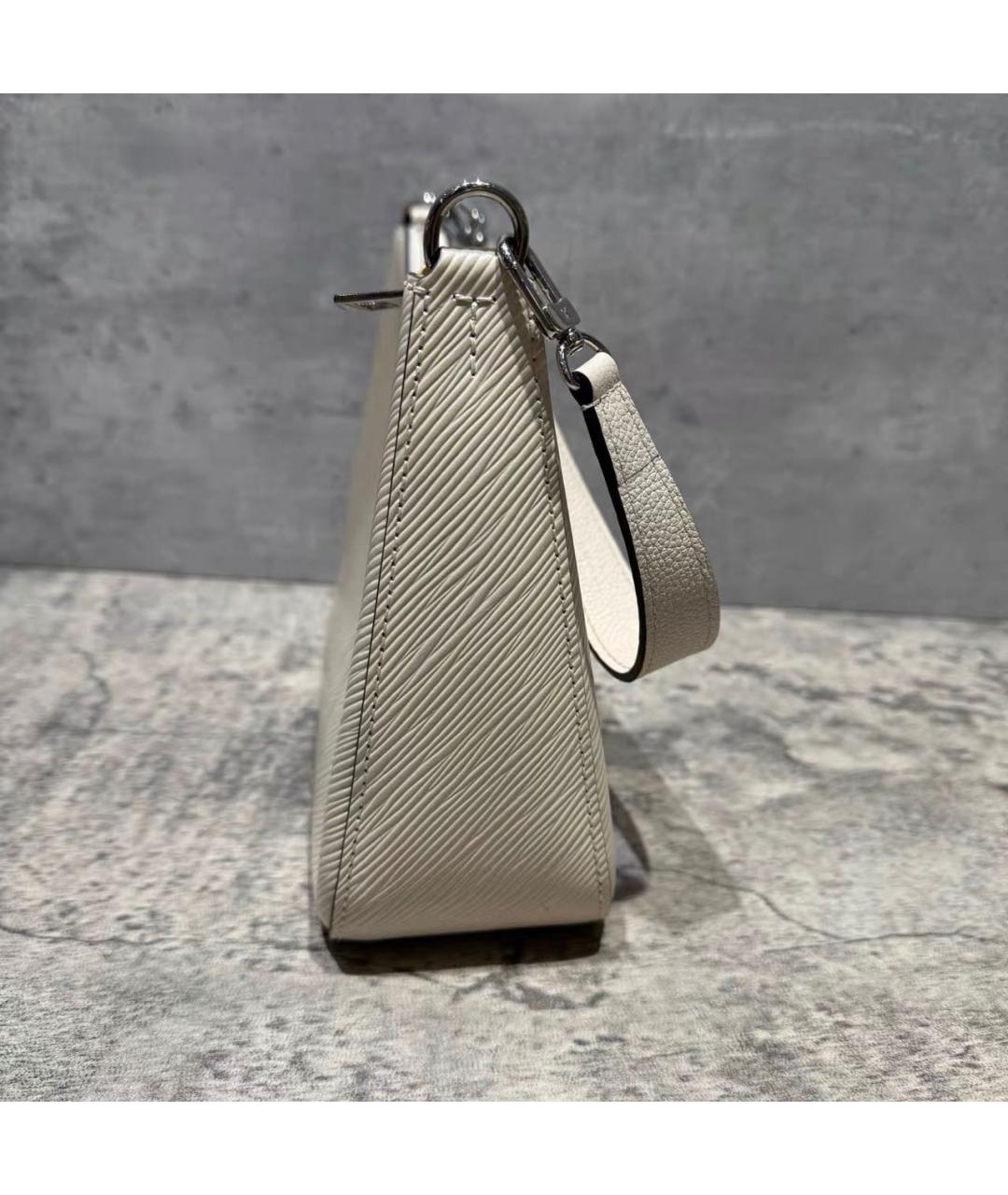 LOUIS VUITTON Бежевая кожаная сумка через плечо, фото 3