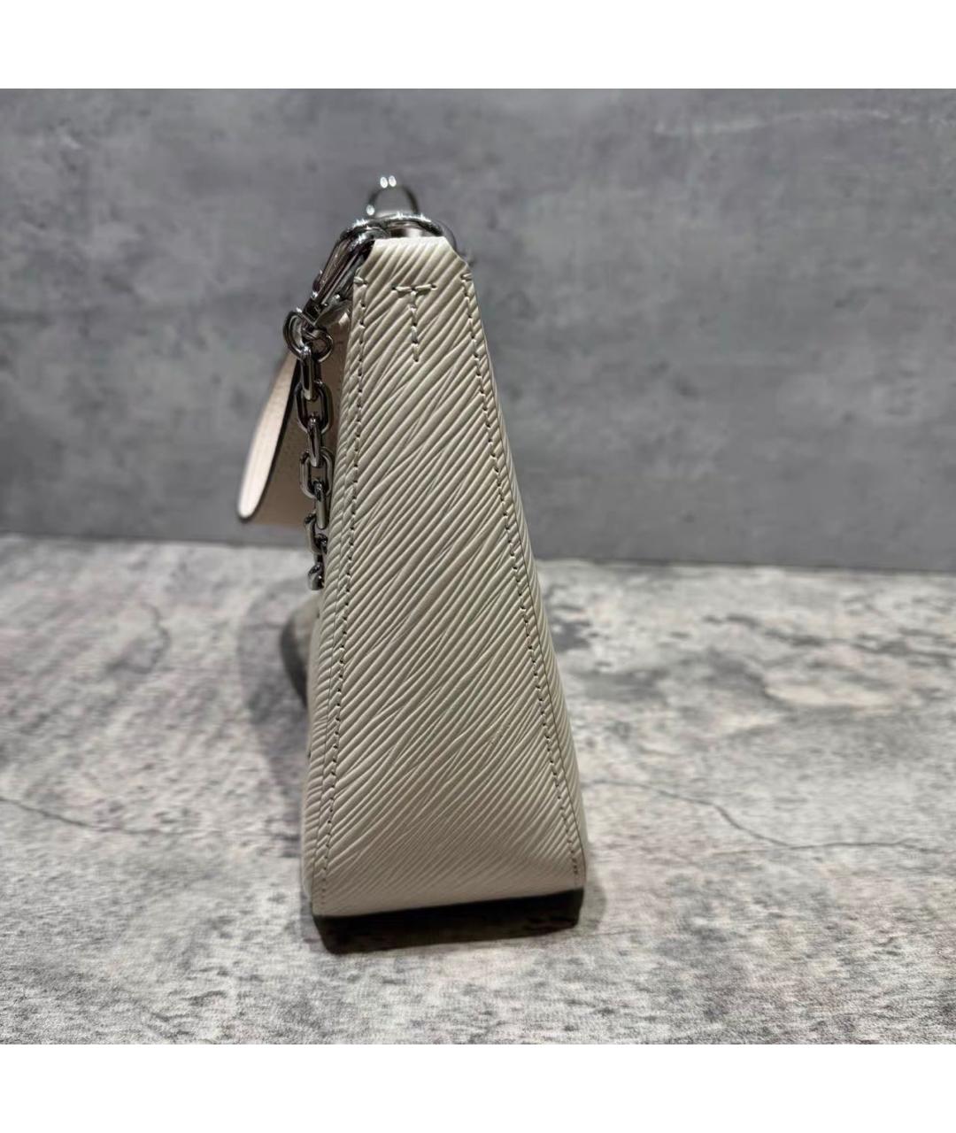 LOUIS VUITTON Бежевая кожаная сумка через плечо, фото 4