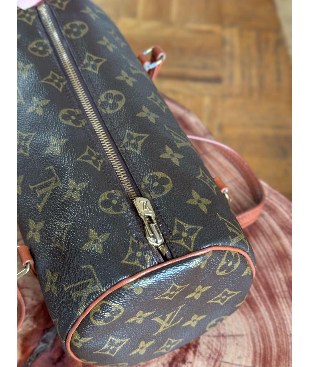 LOUIS VUITTON Коричневая сумка с короткими ручками из канвы, фото 3
