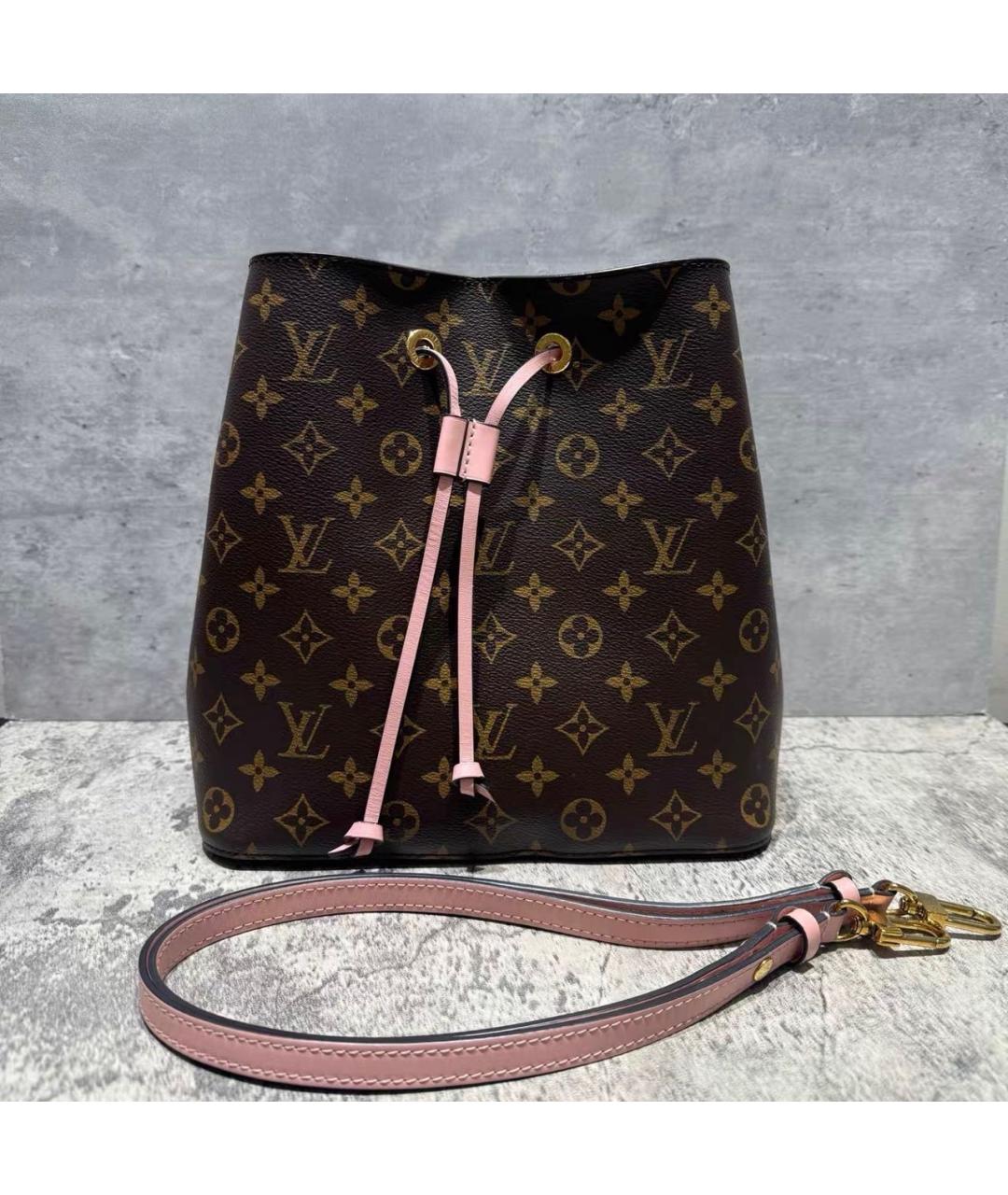 LOUIS VUITTON Розовая кожаная сумка тоут, фото 7