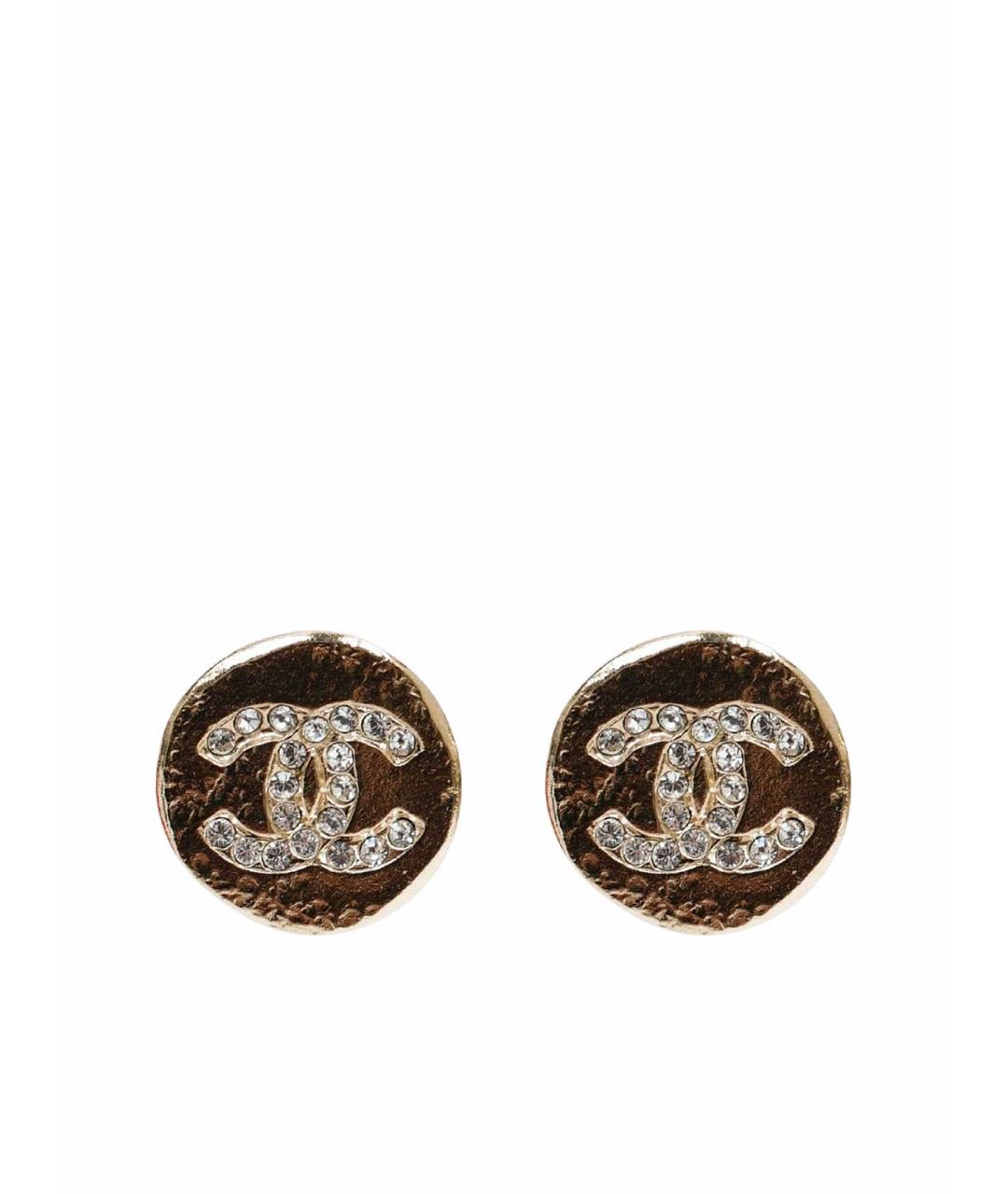 CHANEL Бордовые металлические серьги, фото 1
