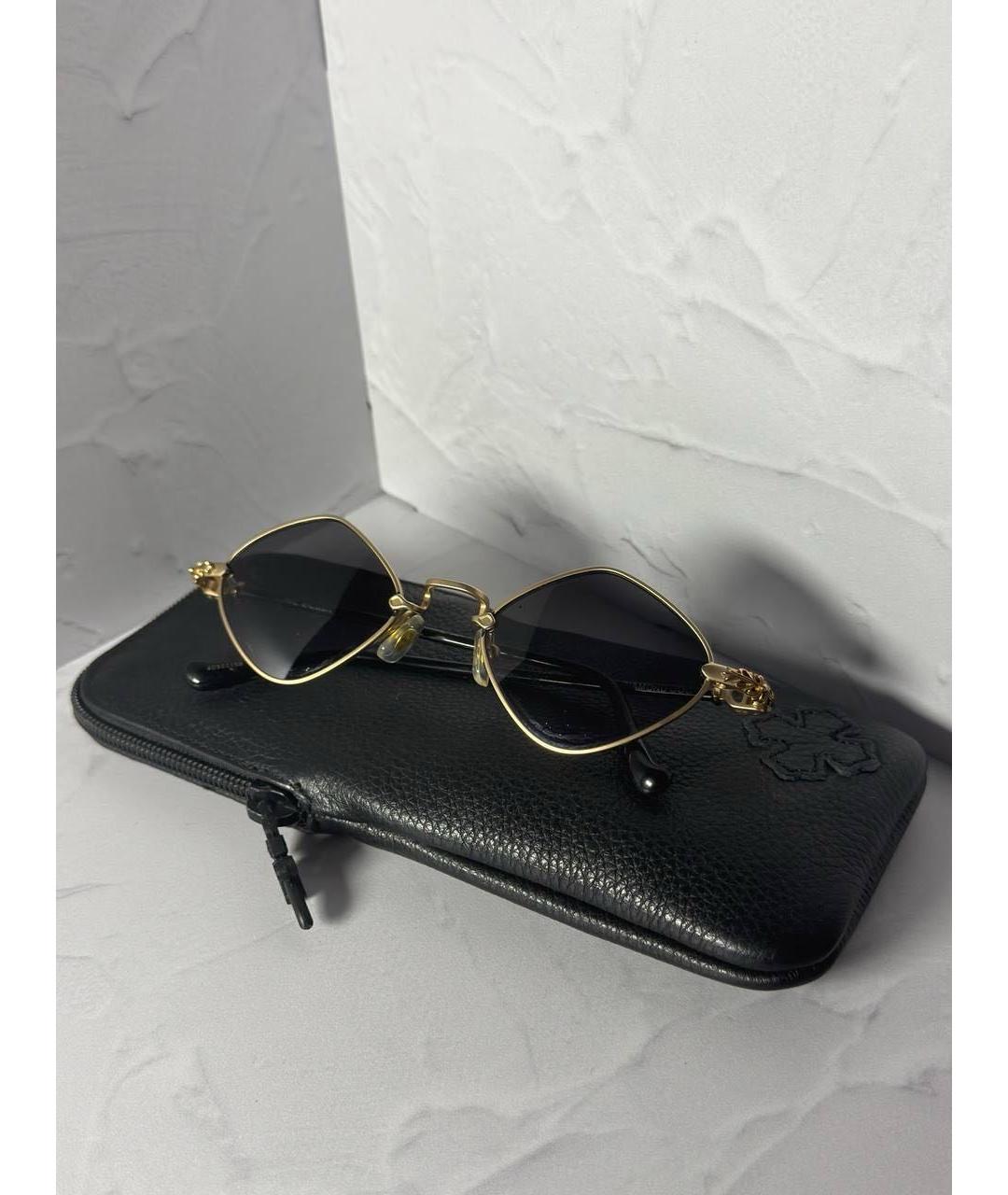 CHROME HEARTS Золотые металлические солнцезащитные очки, фото 4