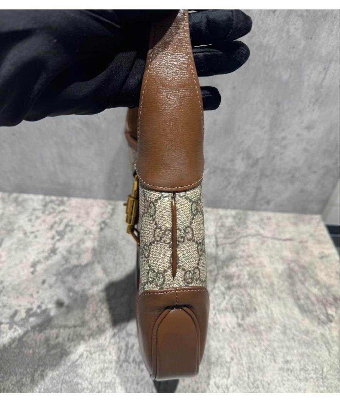 GUCCI Коричневая кожаная сумка с короткими ручками, фото 4