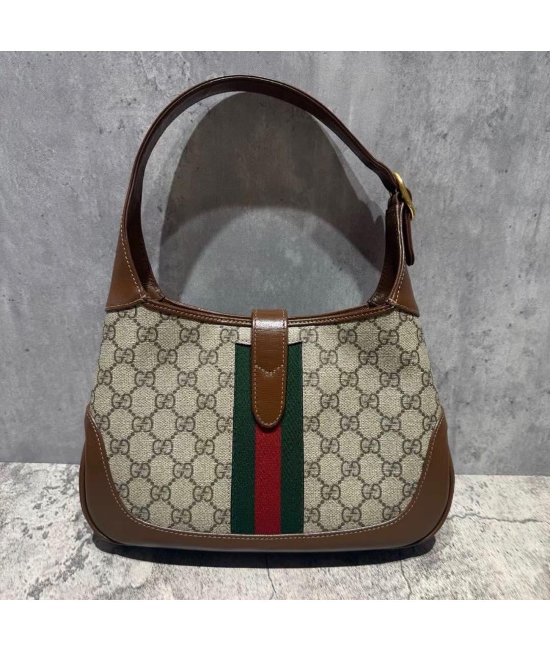 GUCCI Коричневая кожаная сумка с короткими ручками, фото 2