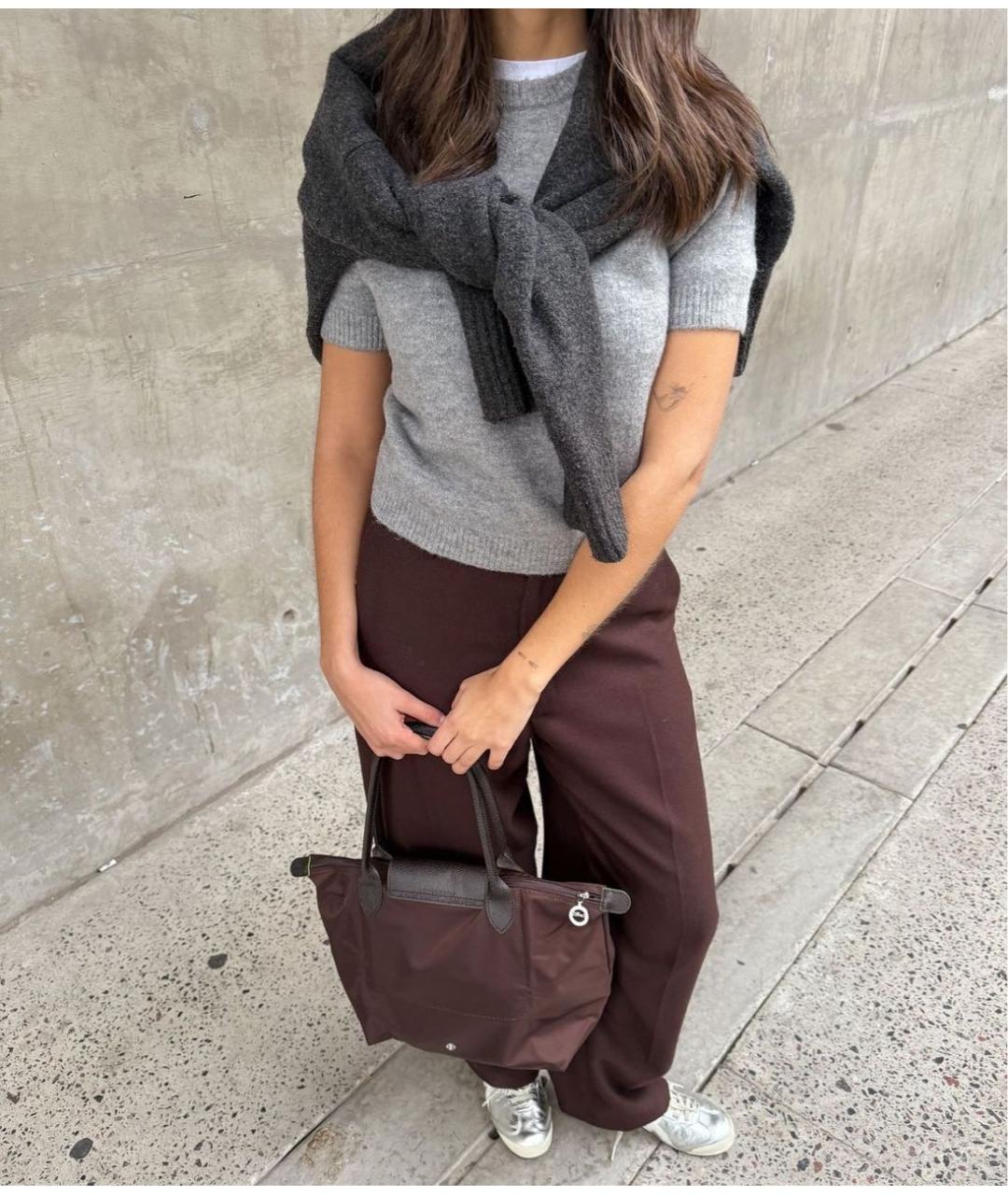 LONGCHAMP Коричневая тканевая сумка тоут, фото 8