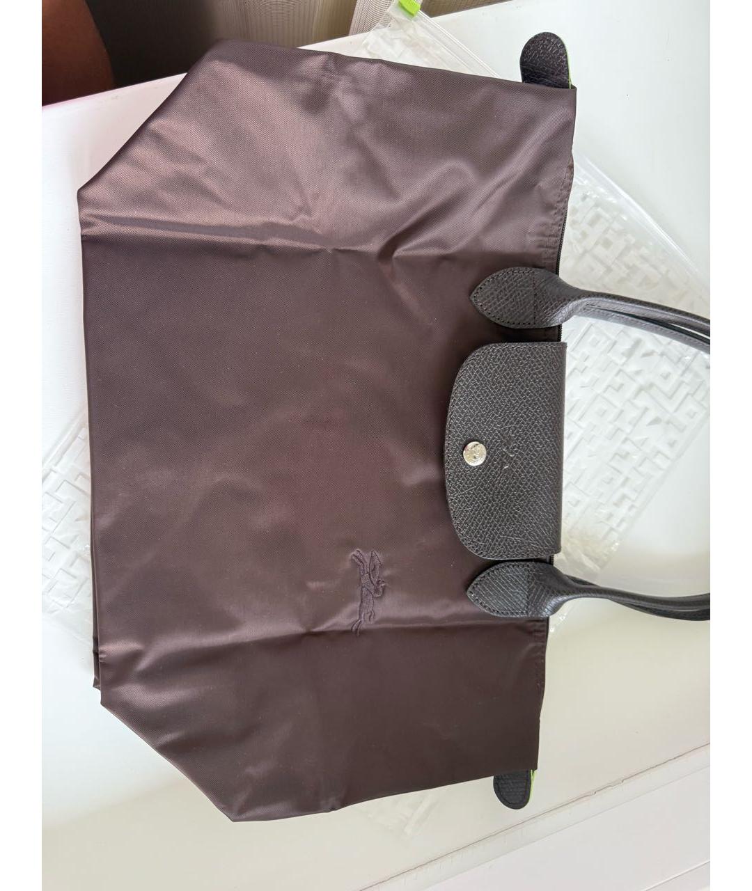 LONGCHAMP Коричневая тканевая сумка тоут, фото 5