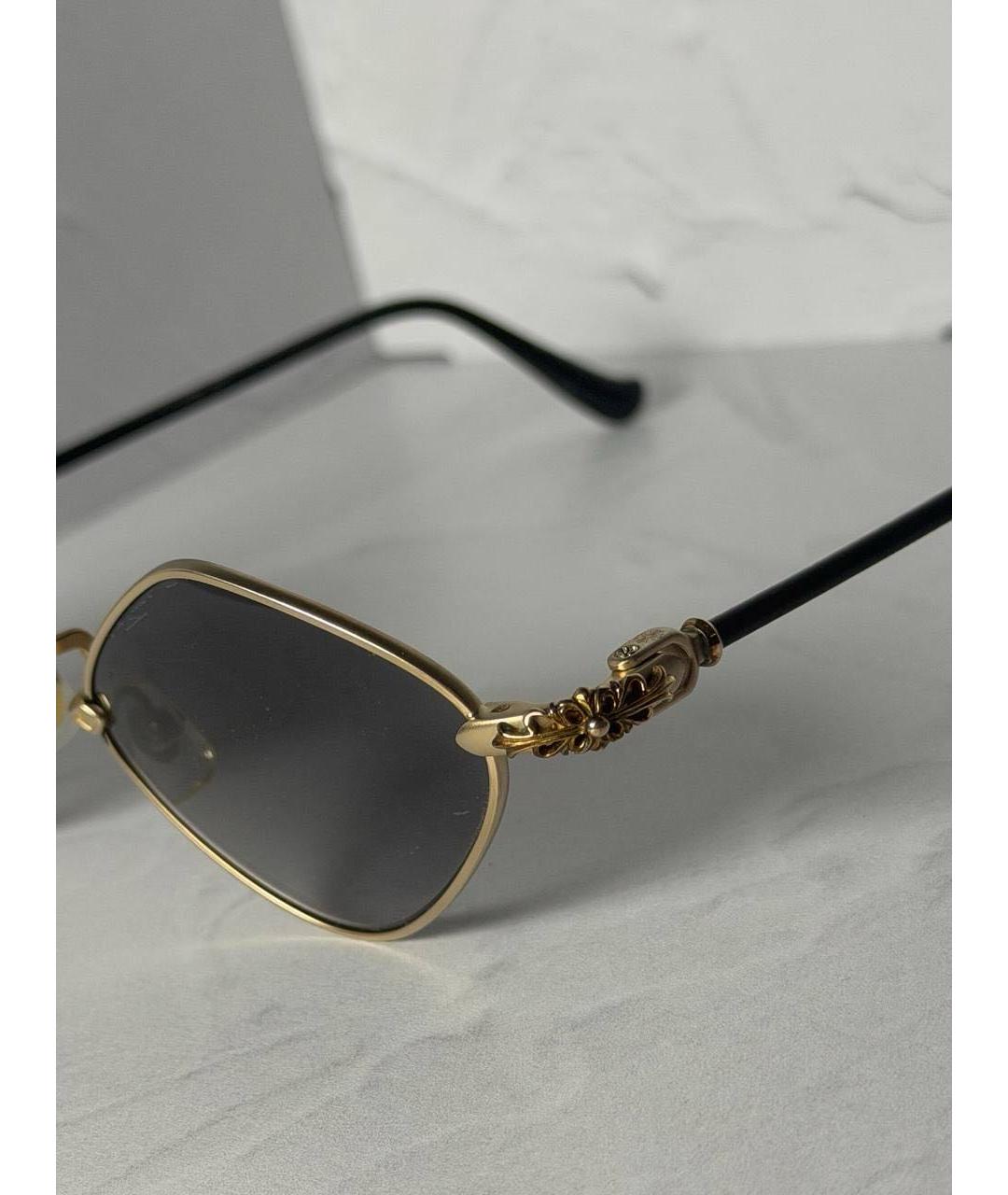CHROME HEARTS Золотые металлические солнцезащитные очки, фото 2