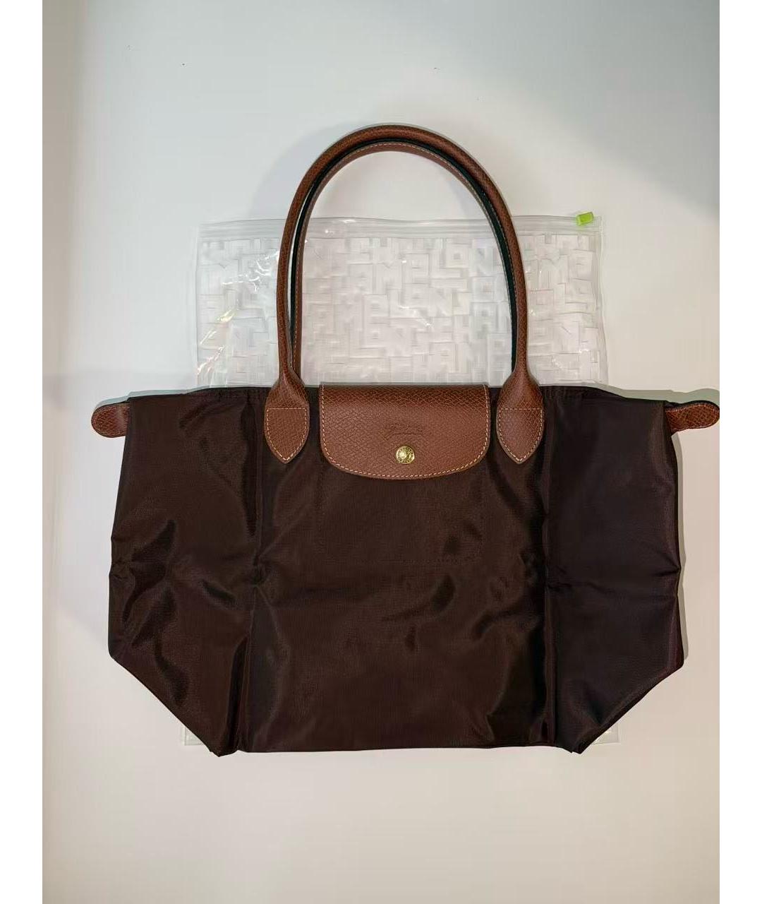 LONGCHAMP Коричневая тканевая сумка тоут, фото 6