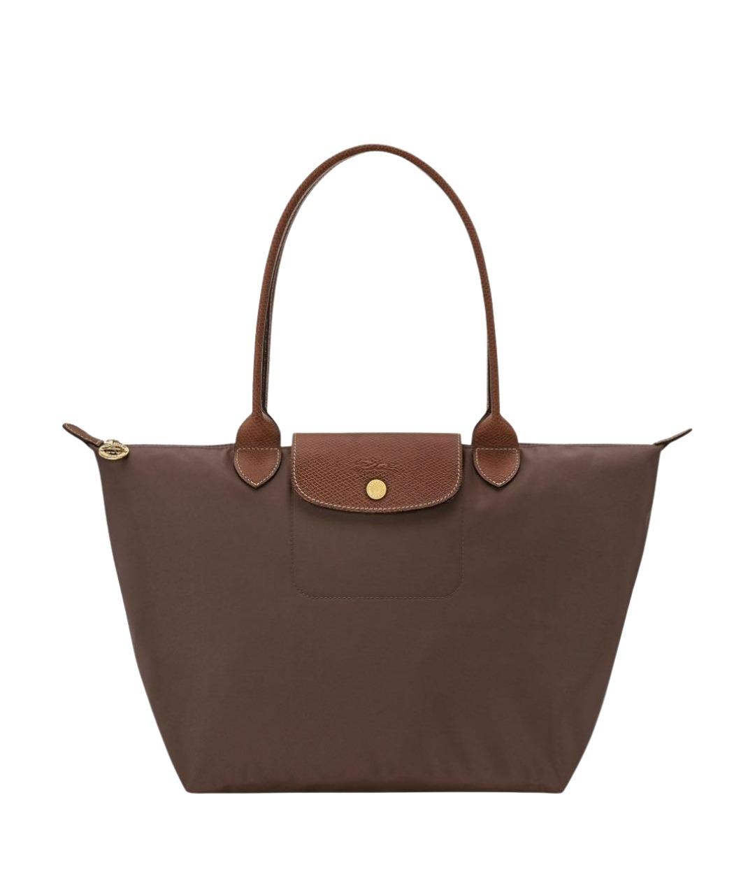 LONGCHAMP Коричневая тканевая сумка тоут, фото 1