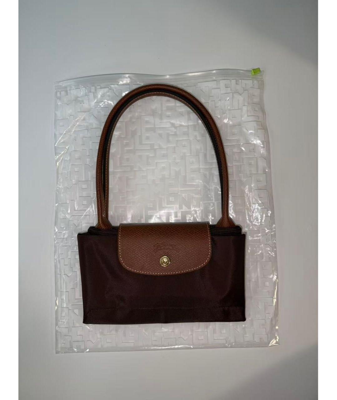 LONGCHAMP Коричневая тканевая сумка тоут, фото 4