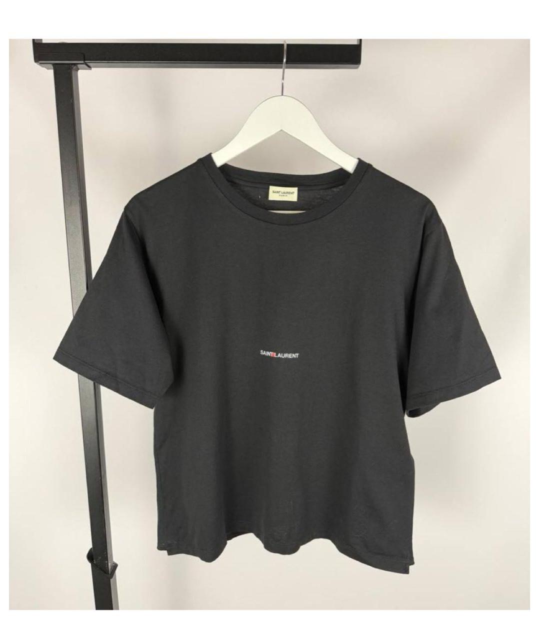 SAINT LAURENT Черная хлопковая футболка, фото 6