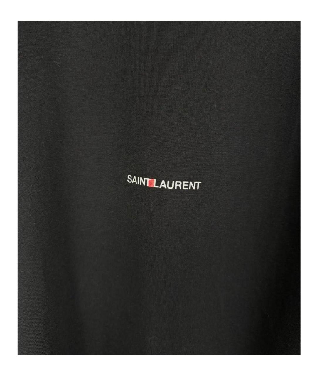 SAINT LAURENT Черная хлопковая футболка, фото 5