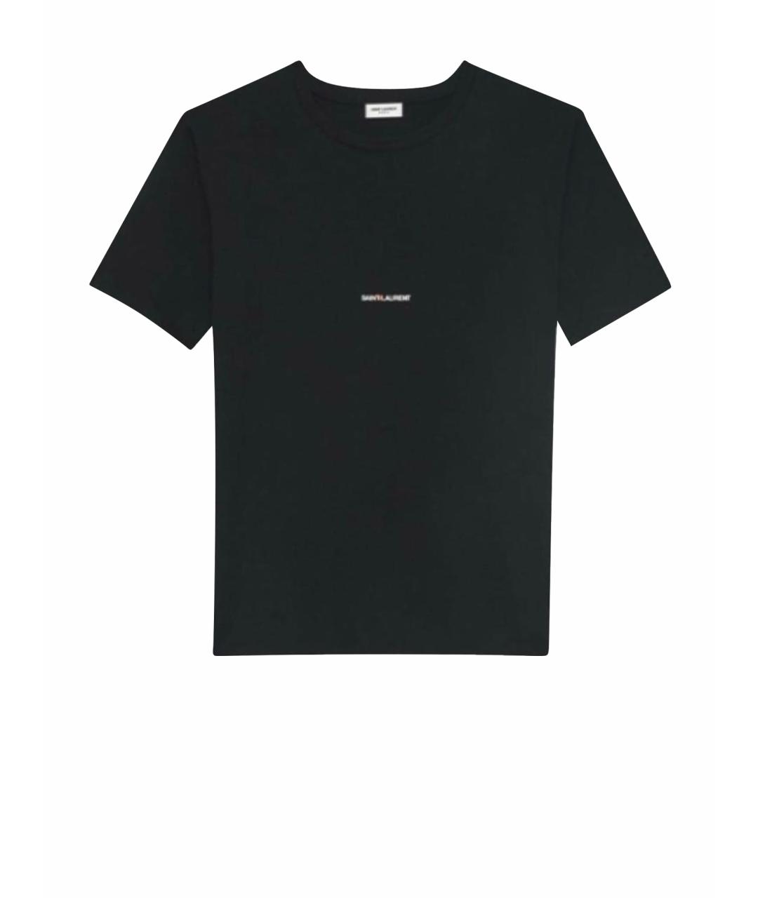 SAINT LAURENT Черная хлопковая футболка, фото 1