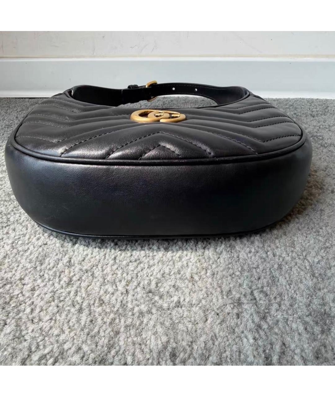 GUCCI Черная кожаная сумка с короткими ручками, фото 5