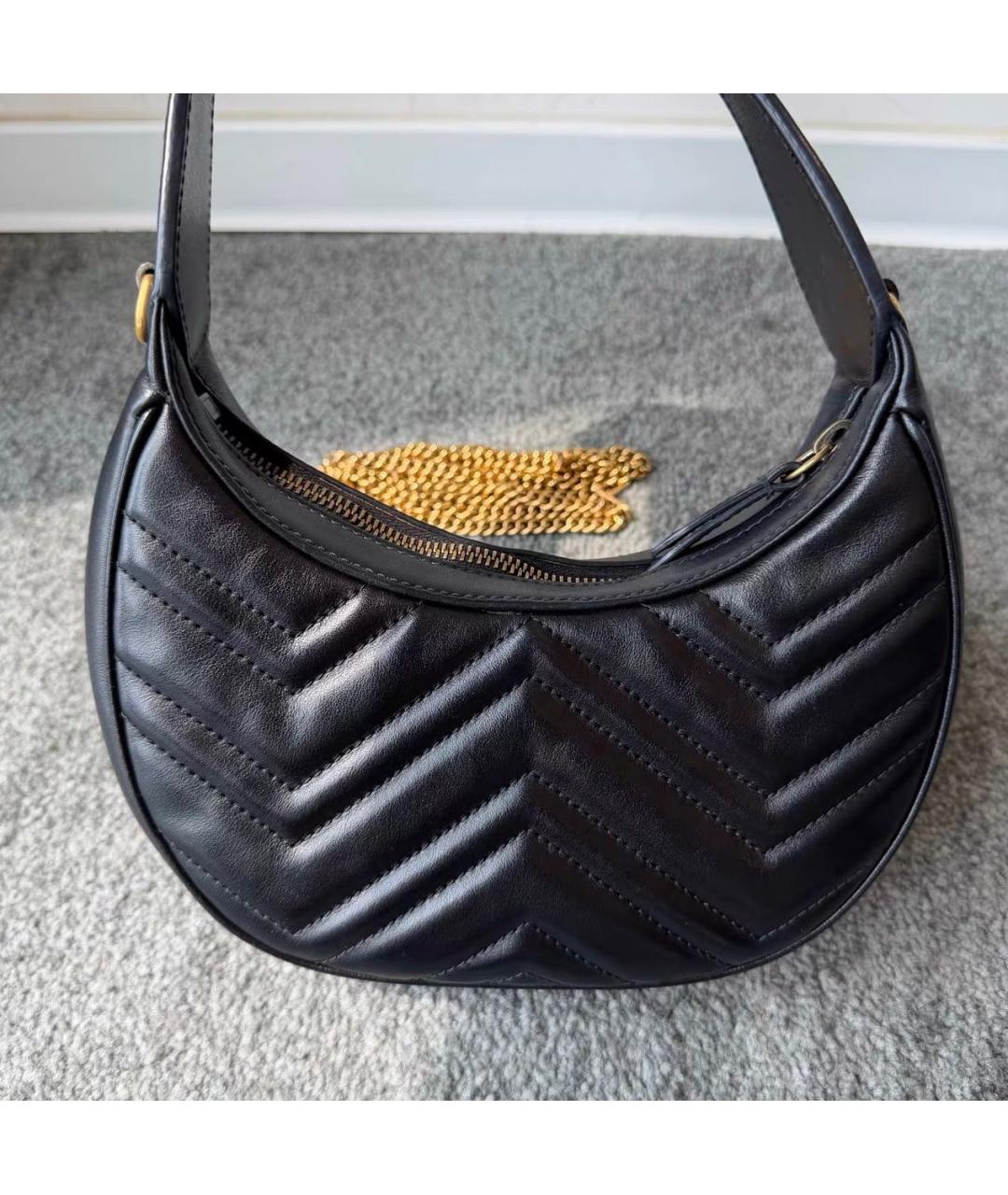GUCCI Черная кожаная сумка с короткими ручками, фото 3
