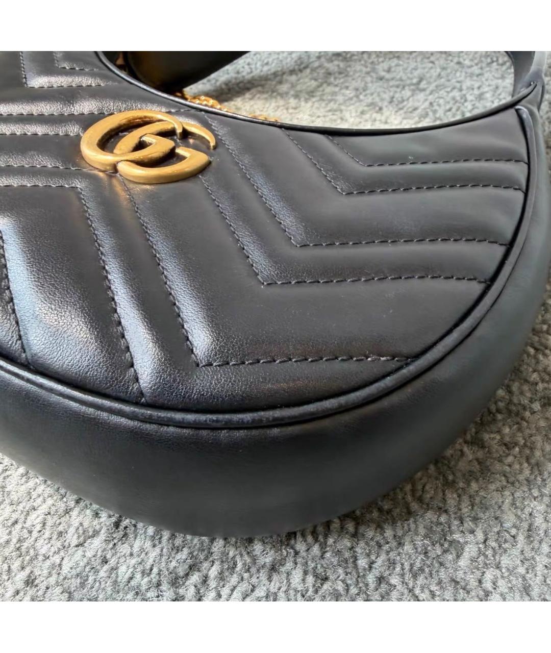 GUCCI Черная кожаная сумка с короткими ручками, фото 6
