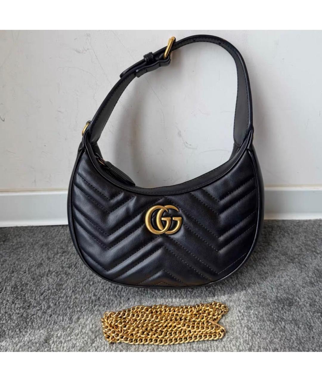 GUCCI Черная кожаная сумка с короткими ручками, фото 9
